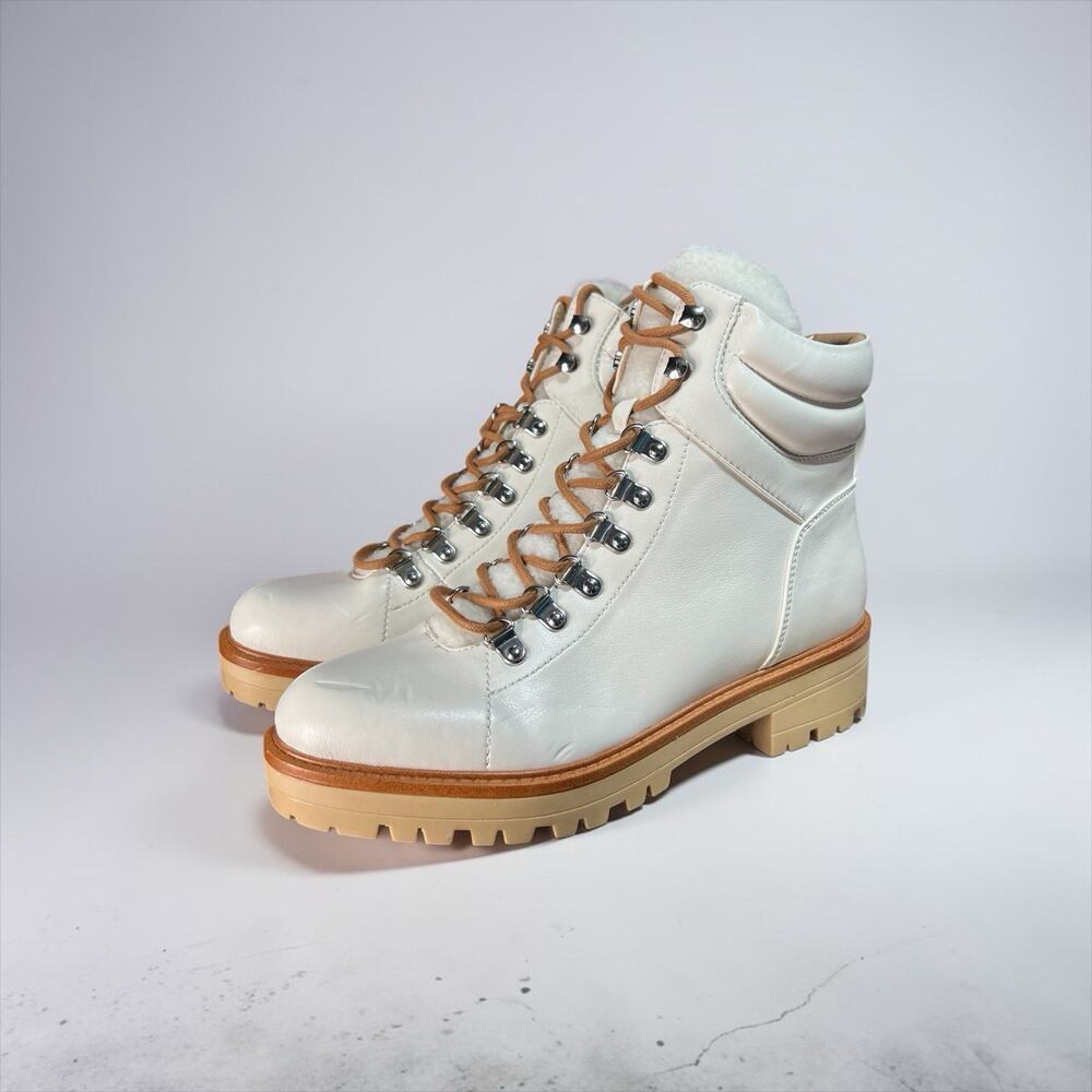 Marc Fisher White Combat Boot Women’s Shoe Size 9 New With Defect